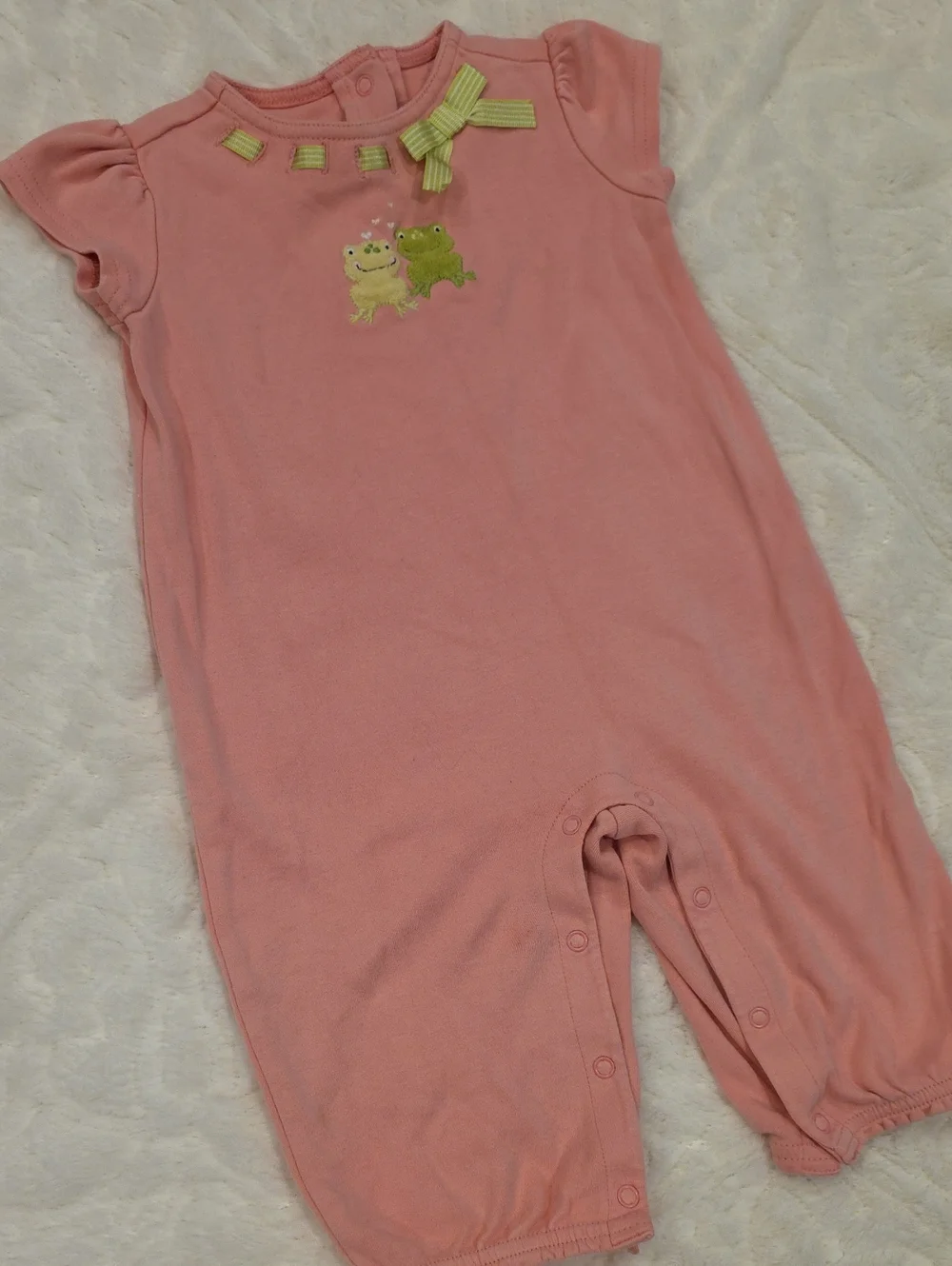 Gymboree Pink Short-Sleeve Frog Applique Romper